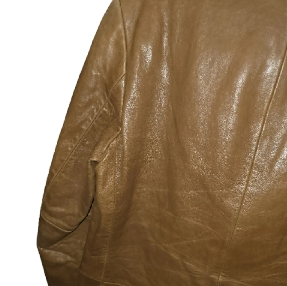Banana Republic Vintage Cognac Tan Leather Blazer‎ Jacket Mens Size 38 R